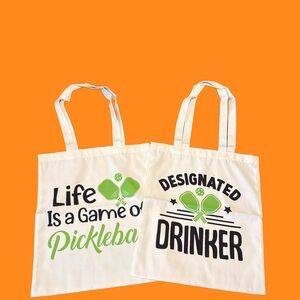 White and Green Pickleball Tote Bags NIP